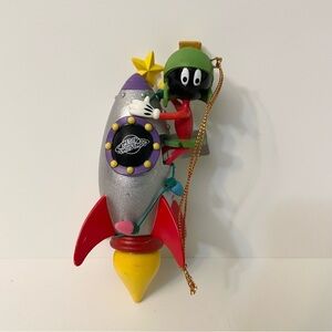 Vtg 1998 Marvin the Martian Christmas Ornament Looney Tunes Rocket Space